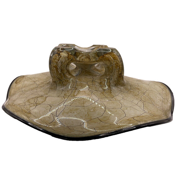 Rare Murano Styled Art Glass Large Crackle Base Plater/Dish - Picture 8 of 9